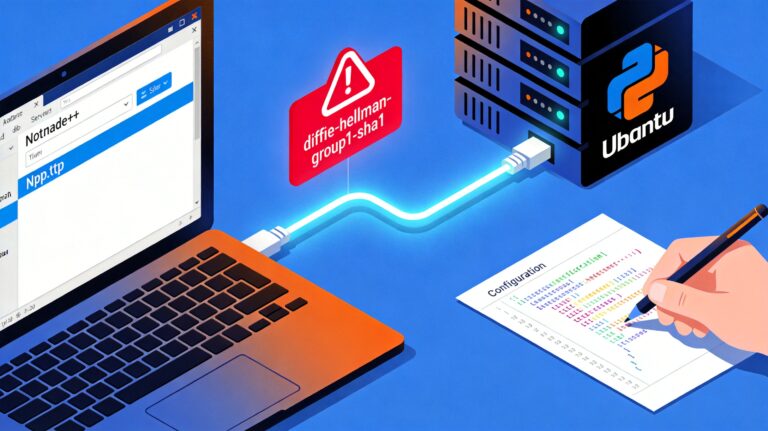 解决 NppFTP 连接 Ubuntu 时 "diffie-hellman-group1-sha1" 算法缺失错误